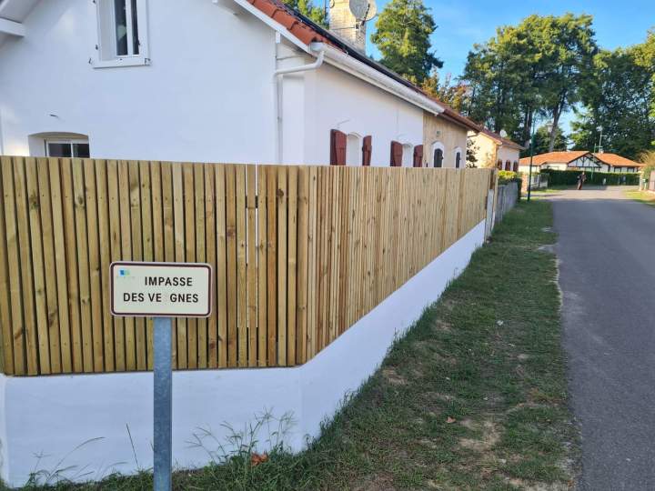 Réalisation clôture bois Les Landes